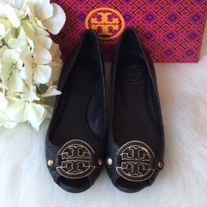 Tory Burch Peep Toe Low Wedges